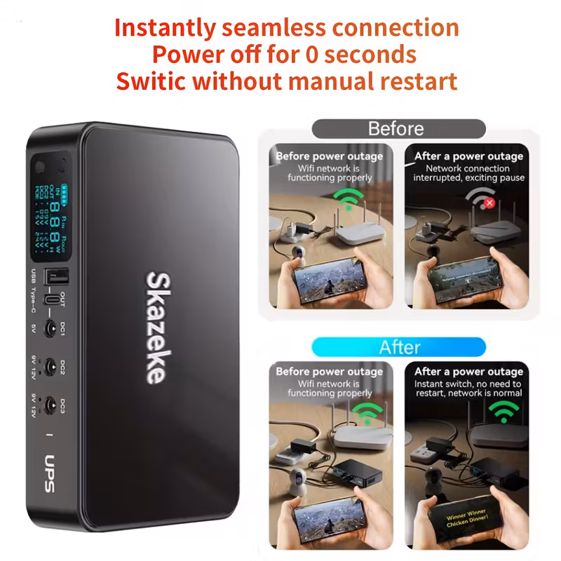 Portable Mini UPS with 5V USB Output,