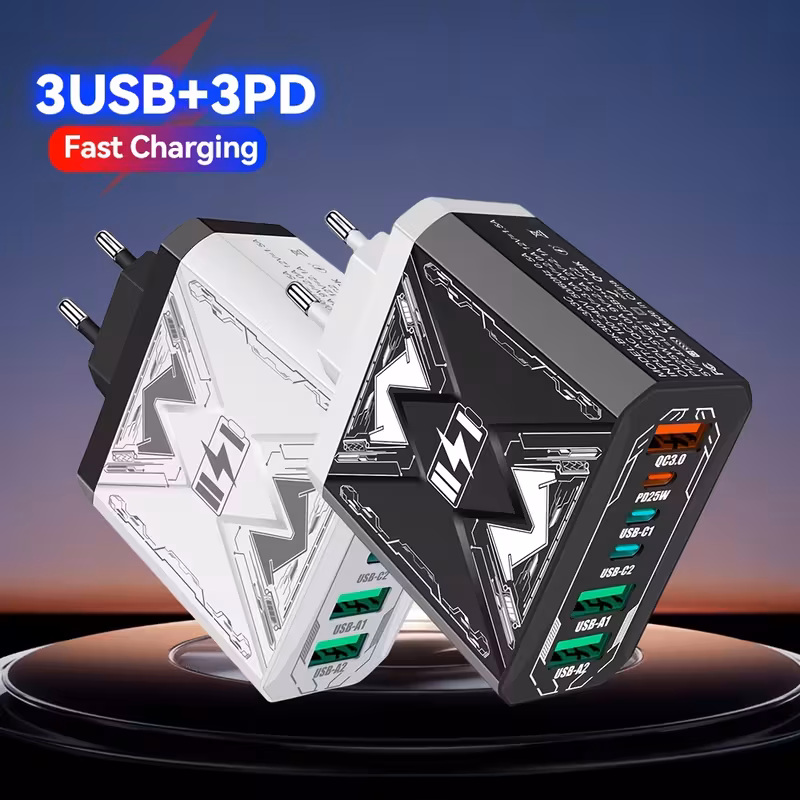 0W Charger 4-Port Wall Fast Charger, Suitable for Samsung and Compatible with iPhone 16/iPhone  view 2