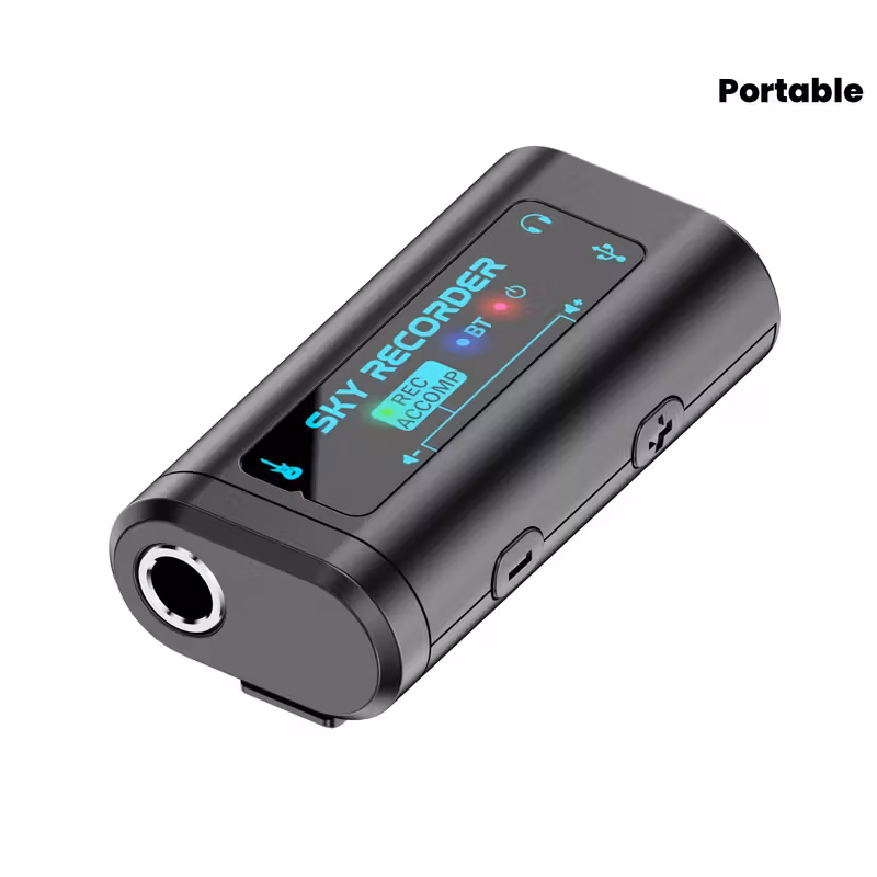 Portable HD Audio Recorder with Type-C & 3.5mm Jack – Compact Plug-and-Play Sound Card for Live Streaming, Guitar, and Podcasting – High-Quality Stereo Audio for Smartphones and Computers